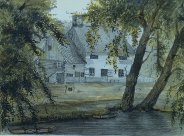 ILL. 5 Moravian single sisters’ wash house located on Sand Island near the sawmill. R. Grider collection, f.16.2. Courtesy Moravian Archives at Bethlehem, Pa.