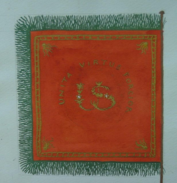 ILL. 6b Pulaski Banner, back: R. Grider collection, f.29.12. Courtesy Moravian Archives at Bethlehem, Pa.