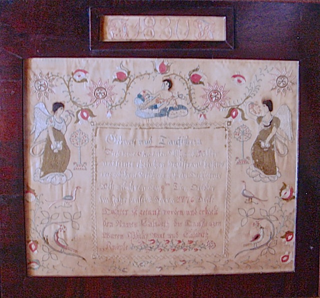 ILL. 1: Elisabeth Köbler Taufschein by J. K., 1830. Courtesy of Goschenhoppen Historians of Green Lane, Pa. 1971.01.55.