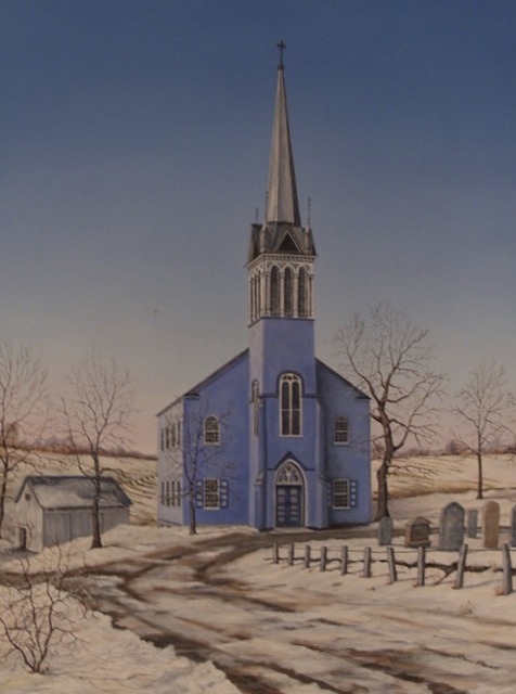 ILL. 2: The “Blue Church” by Ron Pratt. Courtesy of St. Paul’s Evangelical Lutheran Church or the “Blue Church” of Coopersburg, Pa.