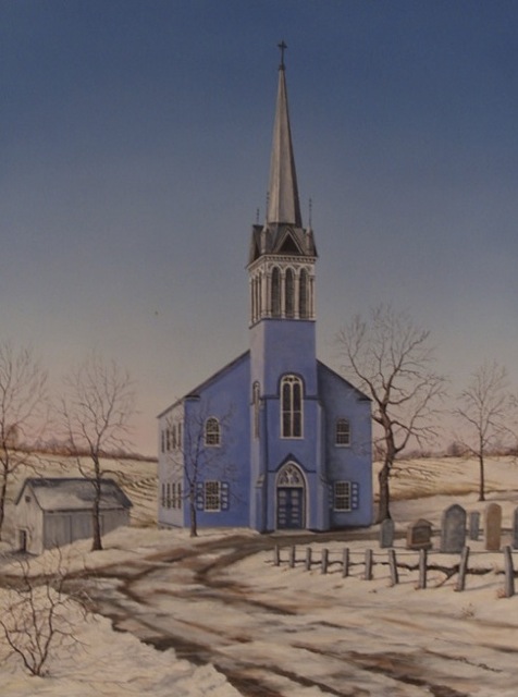ILL. 2: The “Blue Church” by Ron Pratt. Courtesy of St. Paul’s Evangelical Lutheran Church or the “Blue Church” of Coopersburg, Pa.