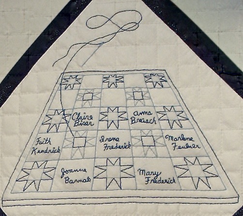 ILL. 7b Blue Church, Coopersburg, PA 250th Anniversary Signature Quilt Block AlyssumArts, Bethlehem, PA Photo Image © Del-Louise Moyer