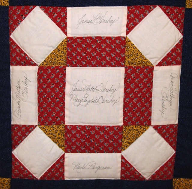 ILL. 8a Nancy Hasson Roan (1932- ) Friendship Quilt Block. Mennonite Heritage Center (1995.29.1), Harleysville, PA