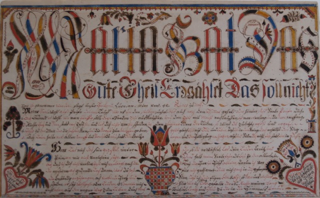 ILL. 11a . Susanna Hübner Religious Text for niece Maria Hübner. Courtesy SLHC.