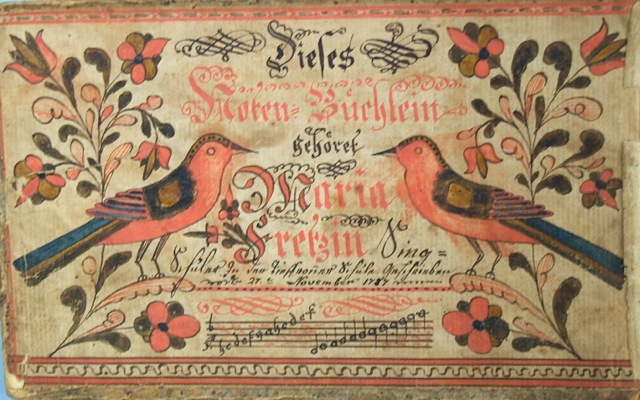 ILL. 6a Maria Fretz Tune Booklet, 27 November 1787. Courtesy: Borneman Collection FLP at Philadelphia PA
