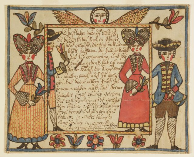 Fig. 6d Christlicher Tauff Wunsch for Stovel Ehmrich, Pennsylvania, 1958.0120.015A (Courtesy of Winterthur Museum, Wilmington, De)