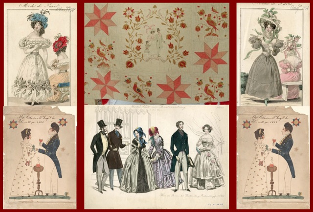 Trendsetting 1820 - 1830 Clothing Embroidery on Schleifer-Kichlein Family Fraktur Quilt ca. 1830