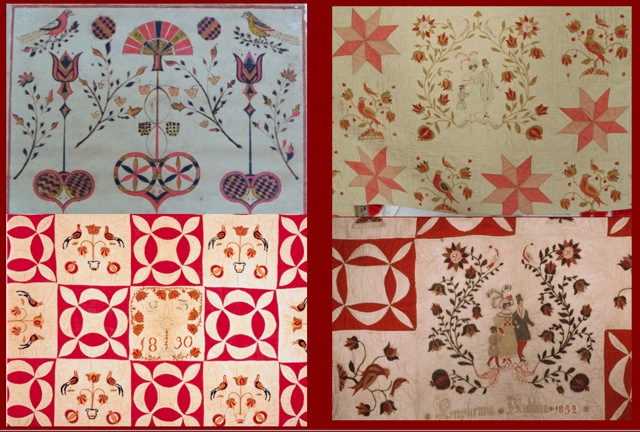 Fraktur Motifs/Designs in Shleifer-Kichlein Family Fraktur Quilts